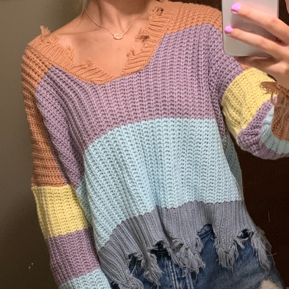 Striped light weight sweater